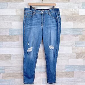 LULAROE Slimming Magic Waistband Skinny Jeans Stretch Distressed Womens 34 16